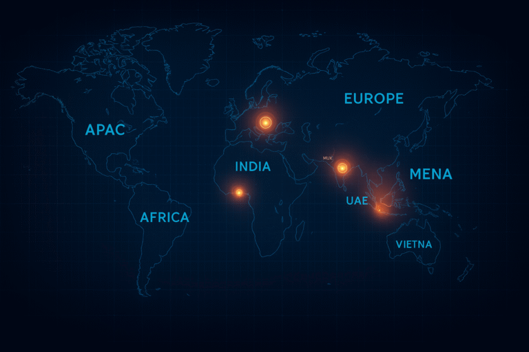 worldMap-highlithing-five-countries-to-invest-in