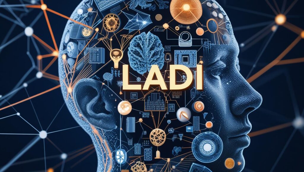 A-double-exposure-graphic-that-blends___A-human-head-silhouette-filled-with-icons-from-different-domains-biology-architecture-circuits-galaxies-fashion-Abstract-geometric-lines-connecting-the-icons