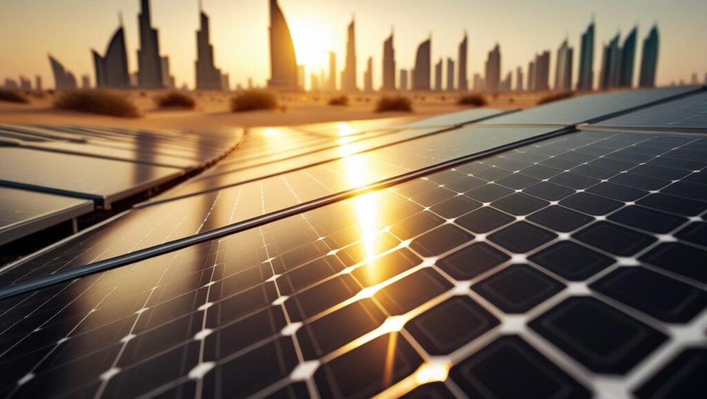 large-massive-Aerial-view-of-a-vast-desert-solar-farm-near-a-futuristic-Dubai-skyline-at-golden-hour-solar-panels-reflecting-sun-subtle-lens-flare-epic-scale-ultra-high-resolutio